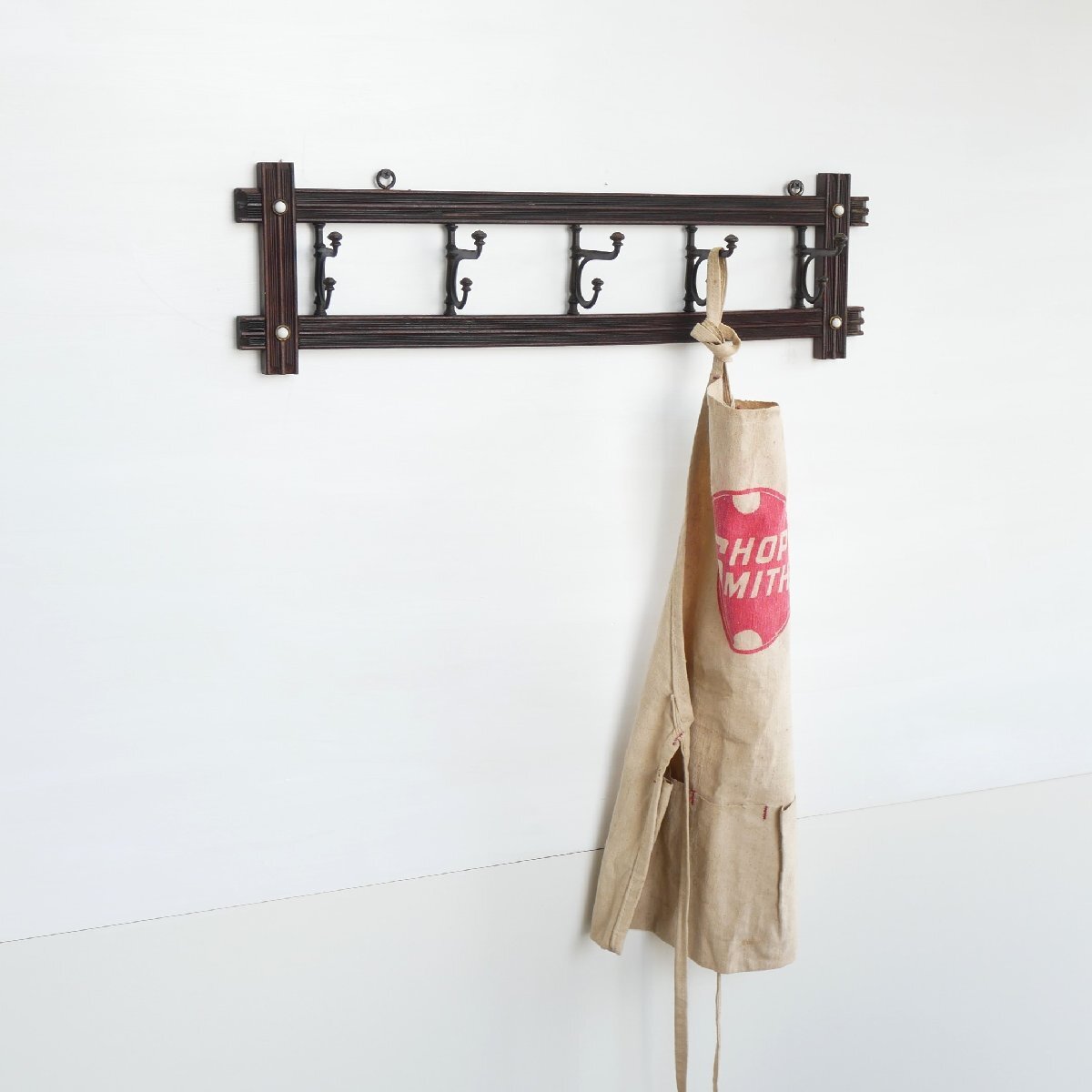 ヴィンテージ 5連 ウォールフック / アメリカ アンティーク 壁掛けラック ハンガー 折りたたみ式 カフェ 店舗什器 #606-40-76-312拍卖