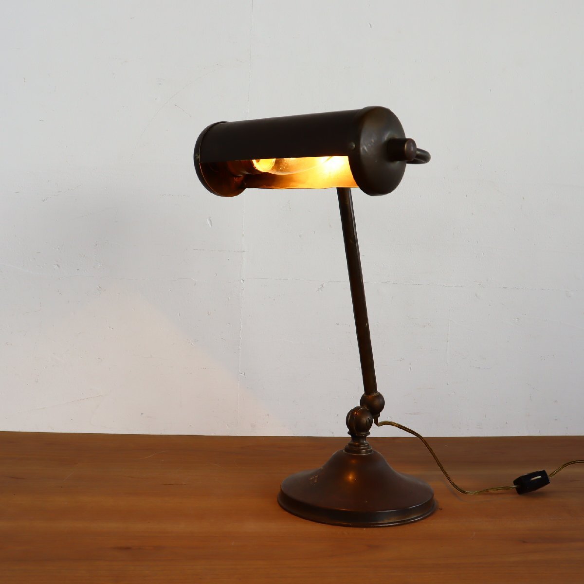 1920s-30s アメリカ アンティーク ブラス デスクランプ / インダストリアル ランプ ピアノランプ 照明 ヴィンテージ #610-50-348-277拍卖