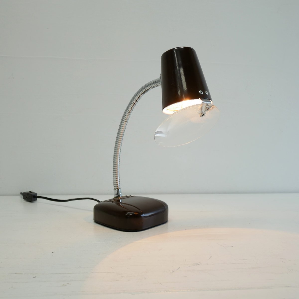 ヴィンテージ レンズ付き グースネック ポータブルランプ / アメリカ ミニデスクランプ ピンポイント照明 手元灯 ライト #602-10-036-627拍卖