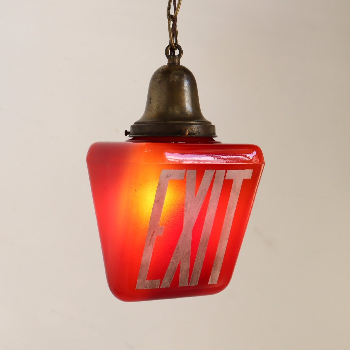 希少!! 30s~40s EXIT ペンダントライト / アメリカ ヴィンテージ アンティーク 出口 吊り下げランプ 照明 シーリング#705-150-303-428拍卖