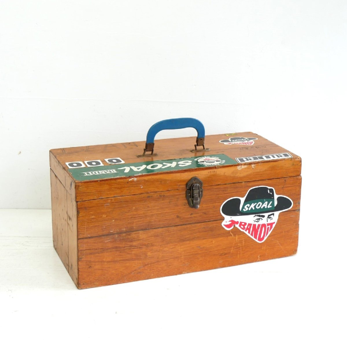 ヴィンテージ 木製ツールボックス / アメリカ 工具箱 インダストリアル ガレージ SKOAL BANDIT シール #606-20-275-419拍卖