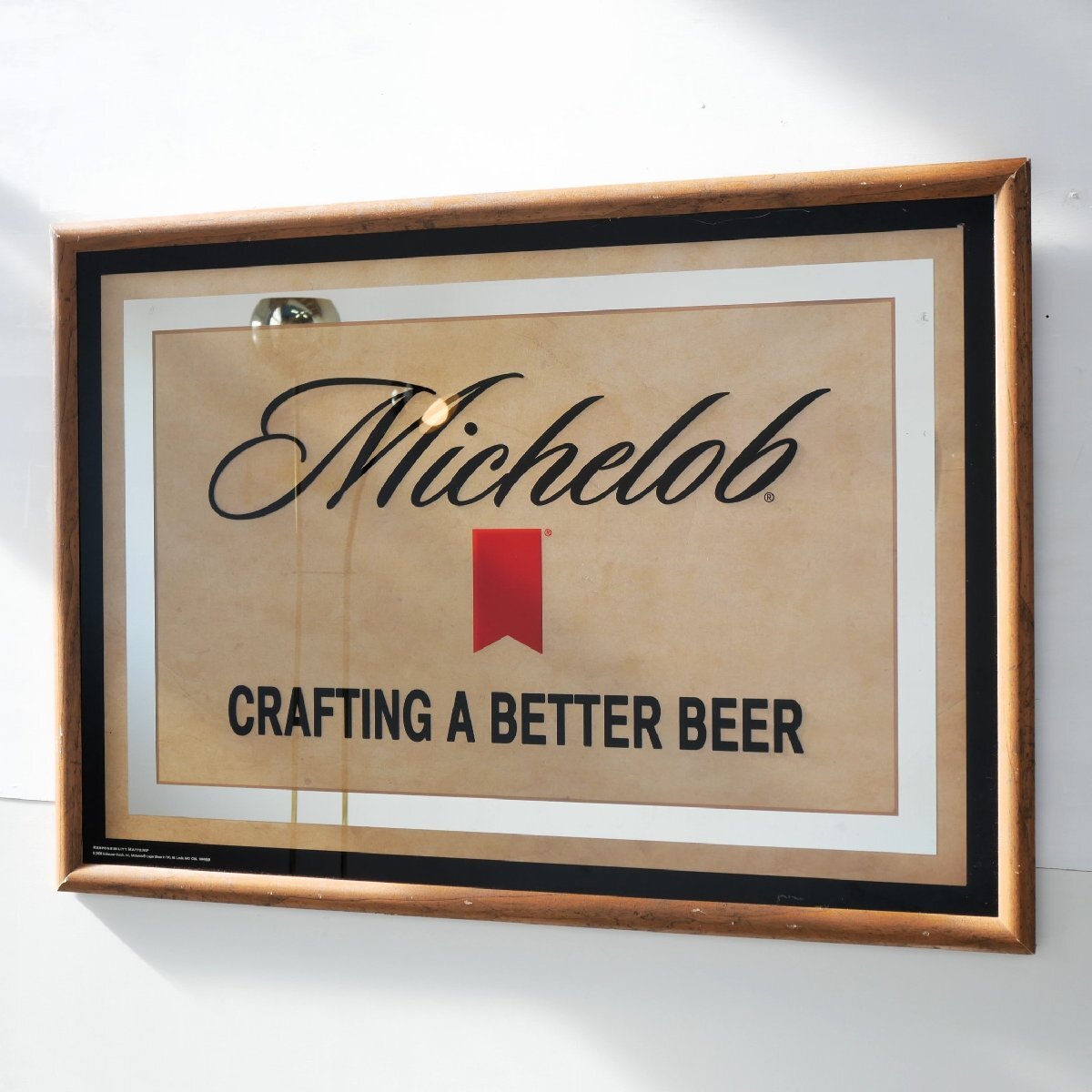 Michlob ヴィンテージ 特大サイズ パブミラー / アメリカ ミケロブ ビール 額装 アドバタイジング 広告 #702-40-236-383拍卖