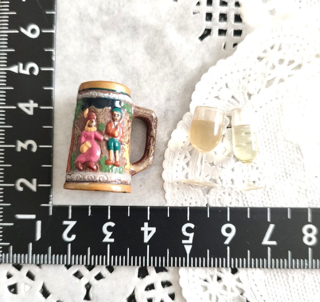 5r1026 ドイツ ビール ビアマグ ミニチュア リーメント ぷちサンプル ワイングラス セット 飲み物 ドールハウス拍卖