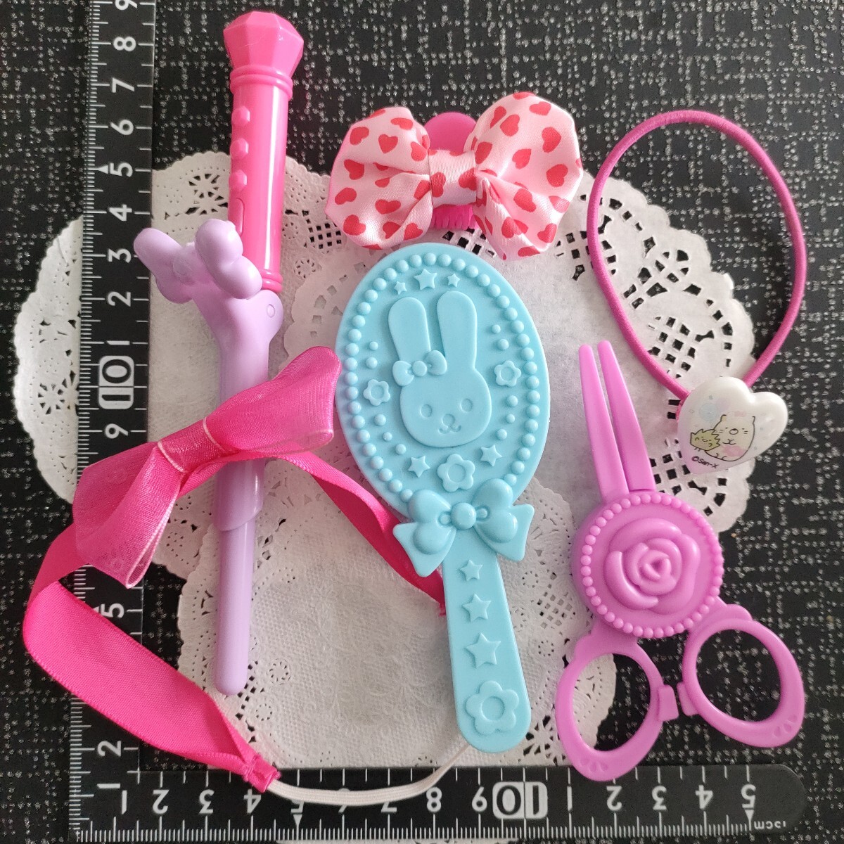 5r1018 ドール用 ヘアアレンジメルちゃん コテ くし カチューシャ 他 色々セット ヘアリボン拍卖