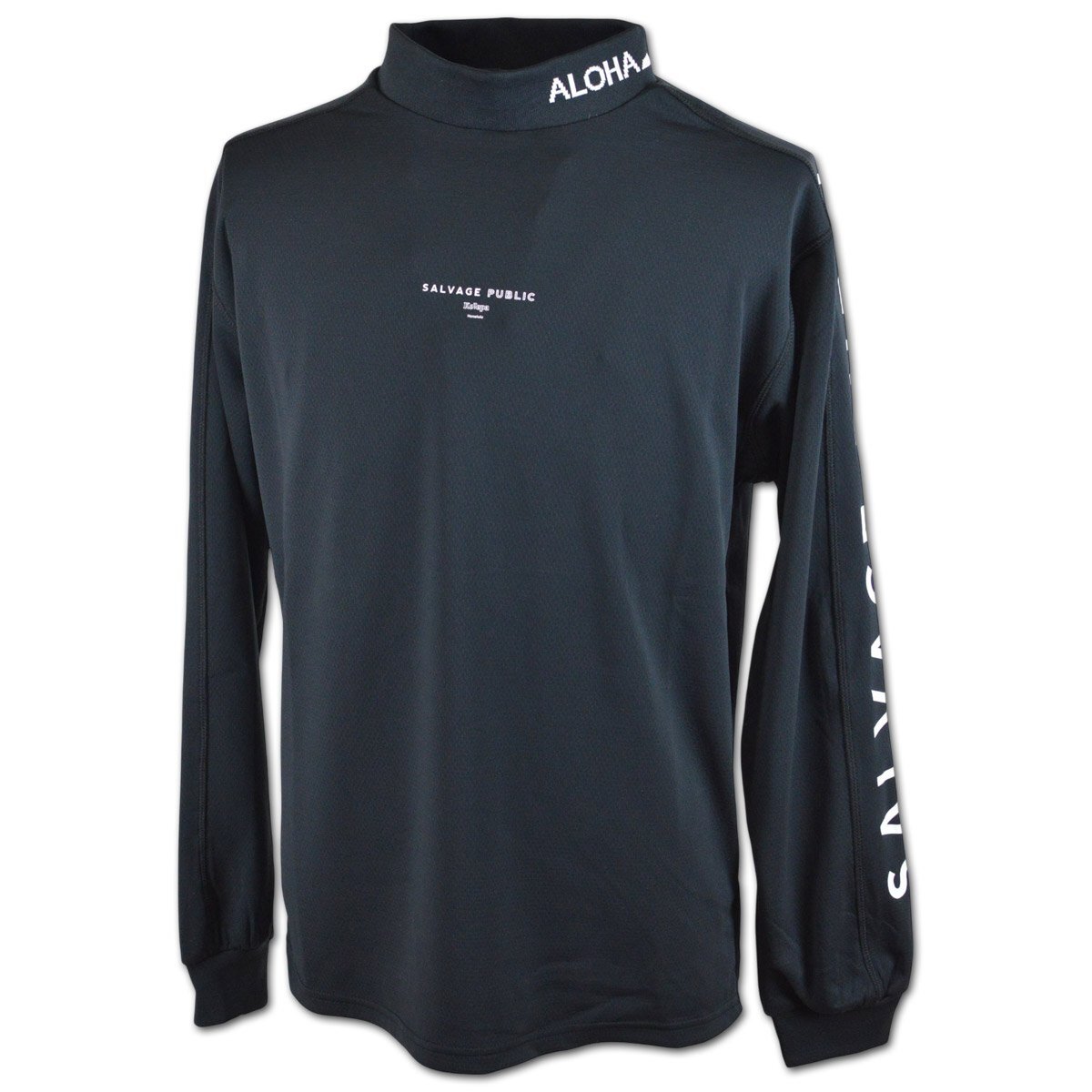 2025秋冬新作【サルベージパブリックコレパ】メンズ 長袖ハイネックシャツ S 黒 SVKA5017 BK SALVAGE PUBLIC Kolepa ゴルフ モックネック @拍卖