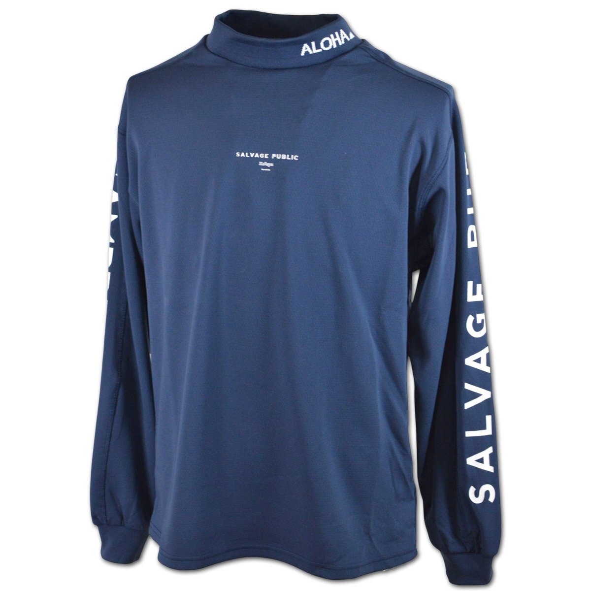 2025秋冬新作【サルベージパブリックコレパ】メンズ 長袖ハイネックシャツ M 紺 SVKA5017 NV SALVAGE PUBLIC Kolepa ゴルフ モックネック @拍卖