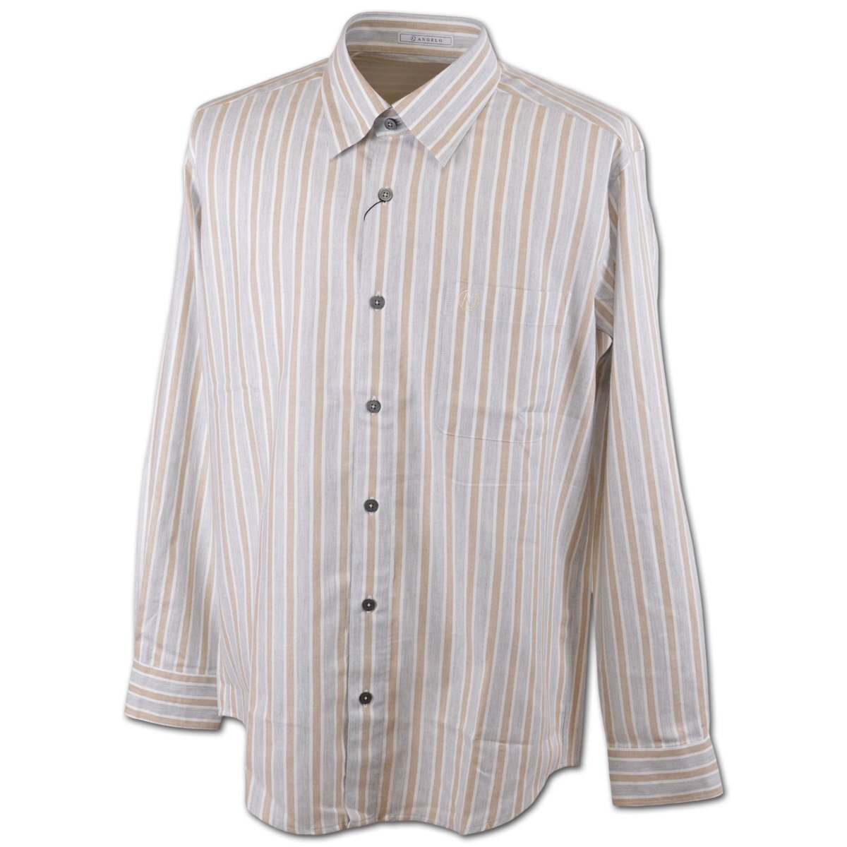 2025秋冬新作【アンジェロ】メンズ 長袖シャツ L(48) ベージュ×グレー 56-1188-04-21 ANGELO カジュアル おしゃれ かっこいい @拍卖