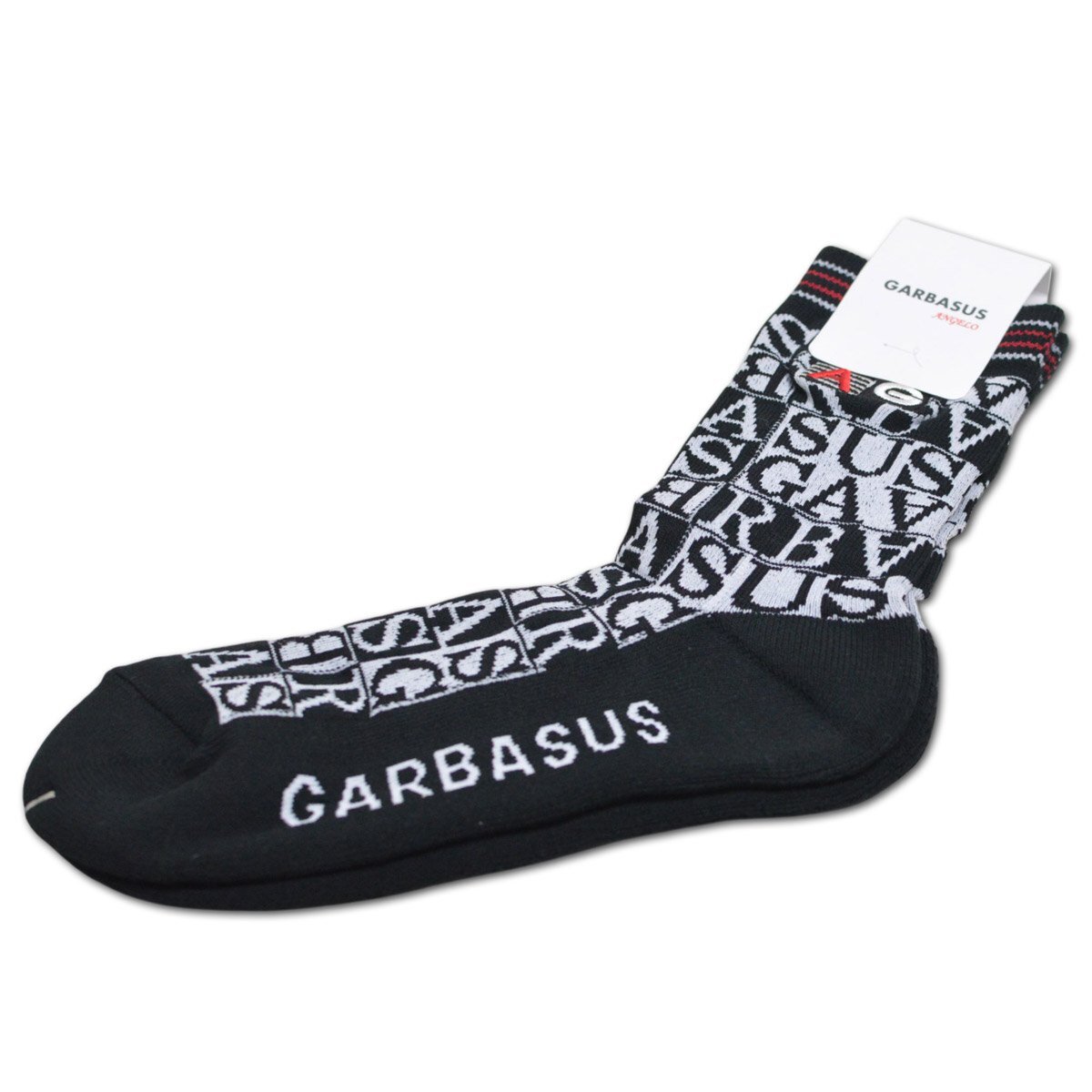【GARBASUS ガルバス】メンズ ソックス 靴下 白×黒 45-0301-03-03 アンジェロ カジュアル ゴルフ おしゃれ かっこいい 高級 日本製 @拍卖