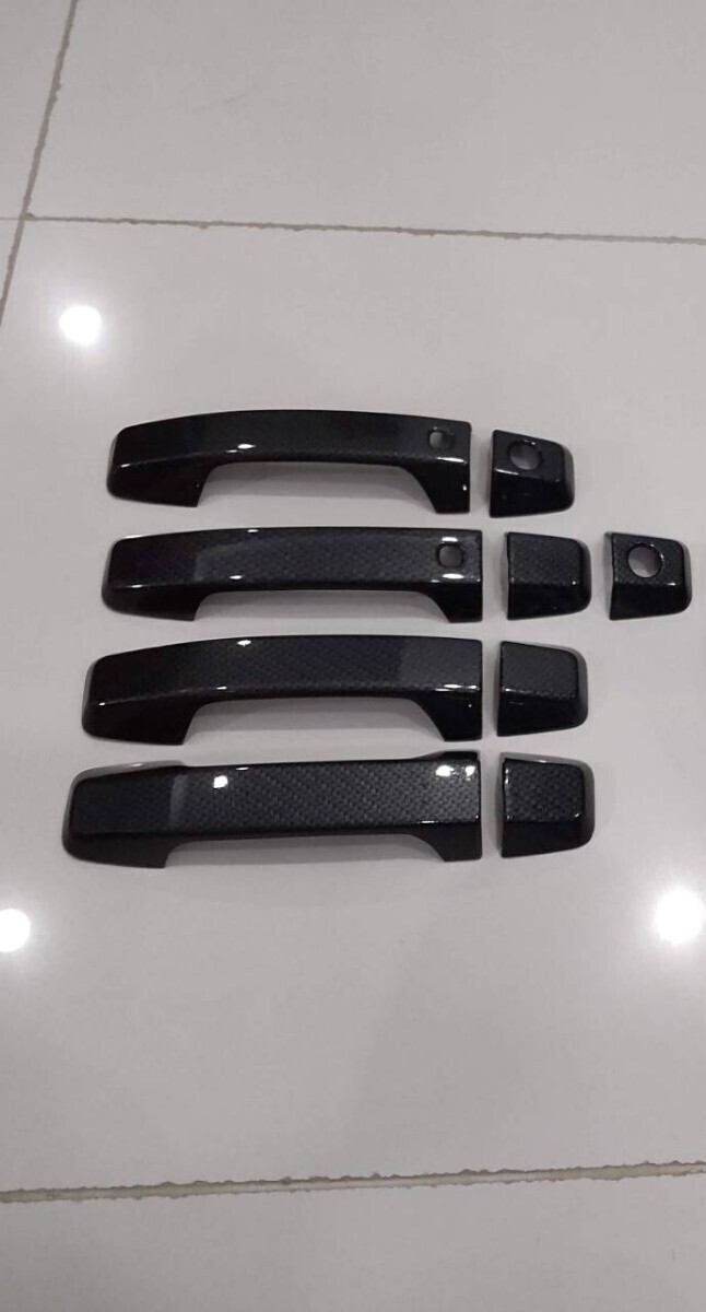 MITSUBISHI TRITON LC2T トライトン GSR GLS カーボン調 ドアハンドル アウターカバー セット 送料無料 アウトハンドルカバー拍卖
