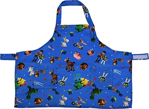ヤクセル 生地が厚く丈夫な エプロン キッズ 子供用 身長:100~110cm ポケット付き 小学校 調理実習 ディズニ拍卖