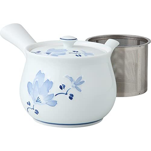 波佐見焼 特大急須 辻が花柄 スーパーステンレス茶こし付 容量約600ml 日本製 14826拍卖