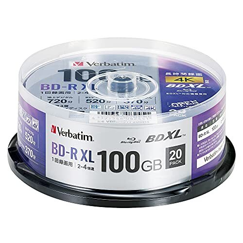 Verbatim バーベイタム 1回録画用 ブルーレイディスク BD-R XL 100GB 20枚 ホワイトプリンタブル拍卖