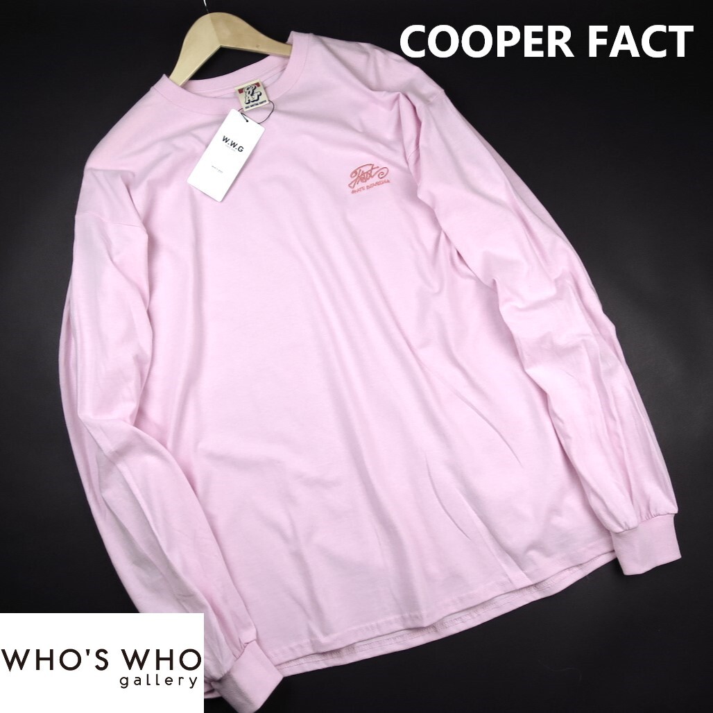 新品 ■ WHO'S WHO gallery COOPER FACT 胸元タギング刺繍 ロンT 002/桃/【F】5390円拍卖