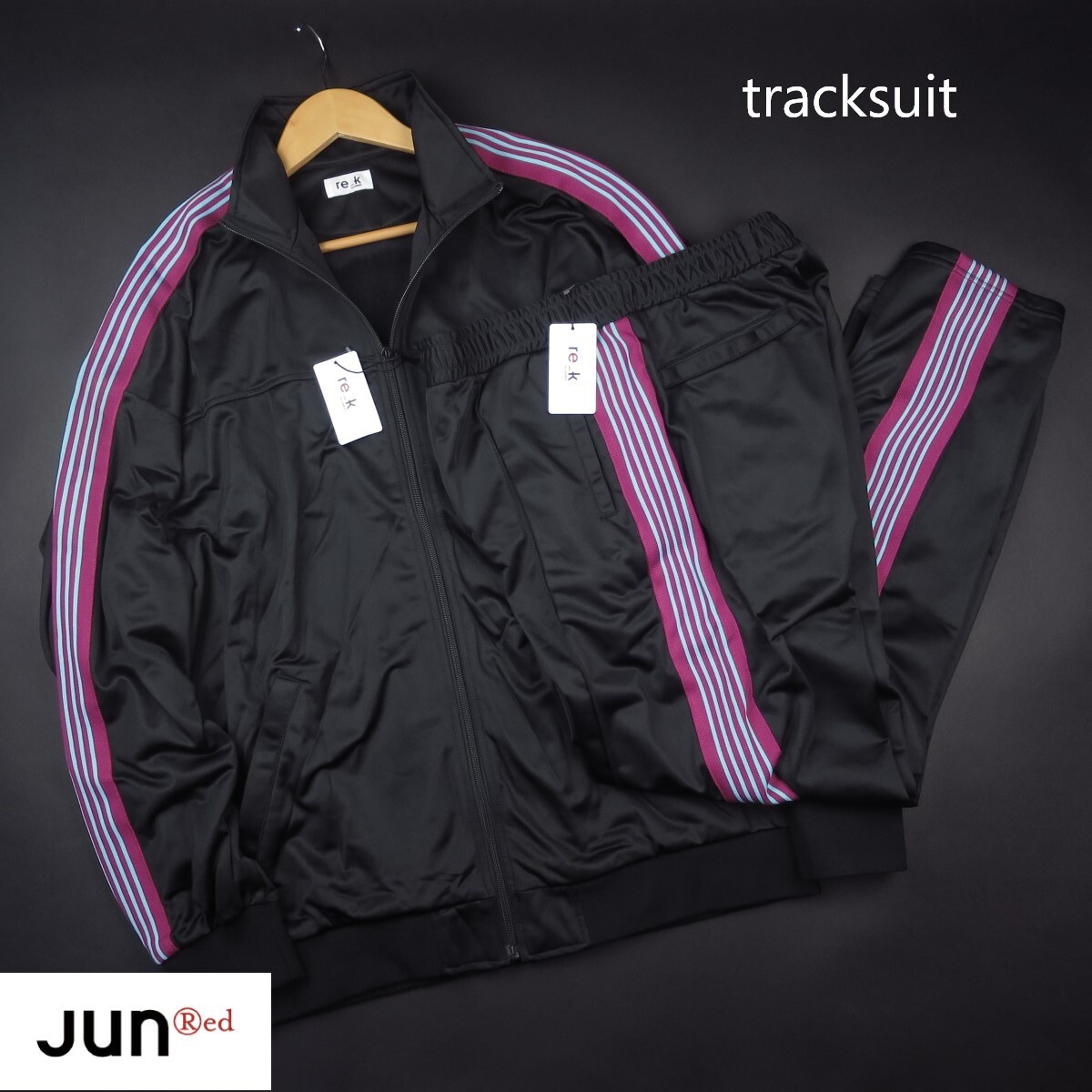 新品 ★ JUNRed ジュンレッド re_k by JUNRED 90’sストリート トラックジャージ パンツ セットアップ ALL8・ALS7/黒/【L】 12,650円拍卖