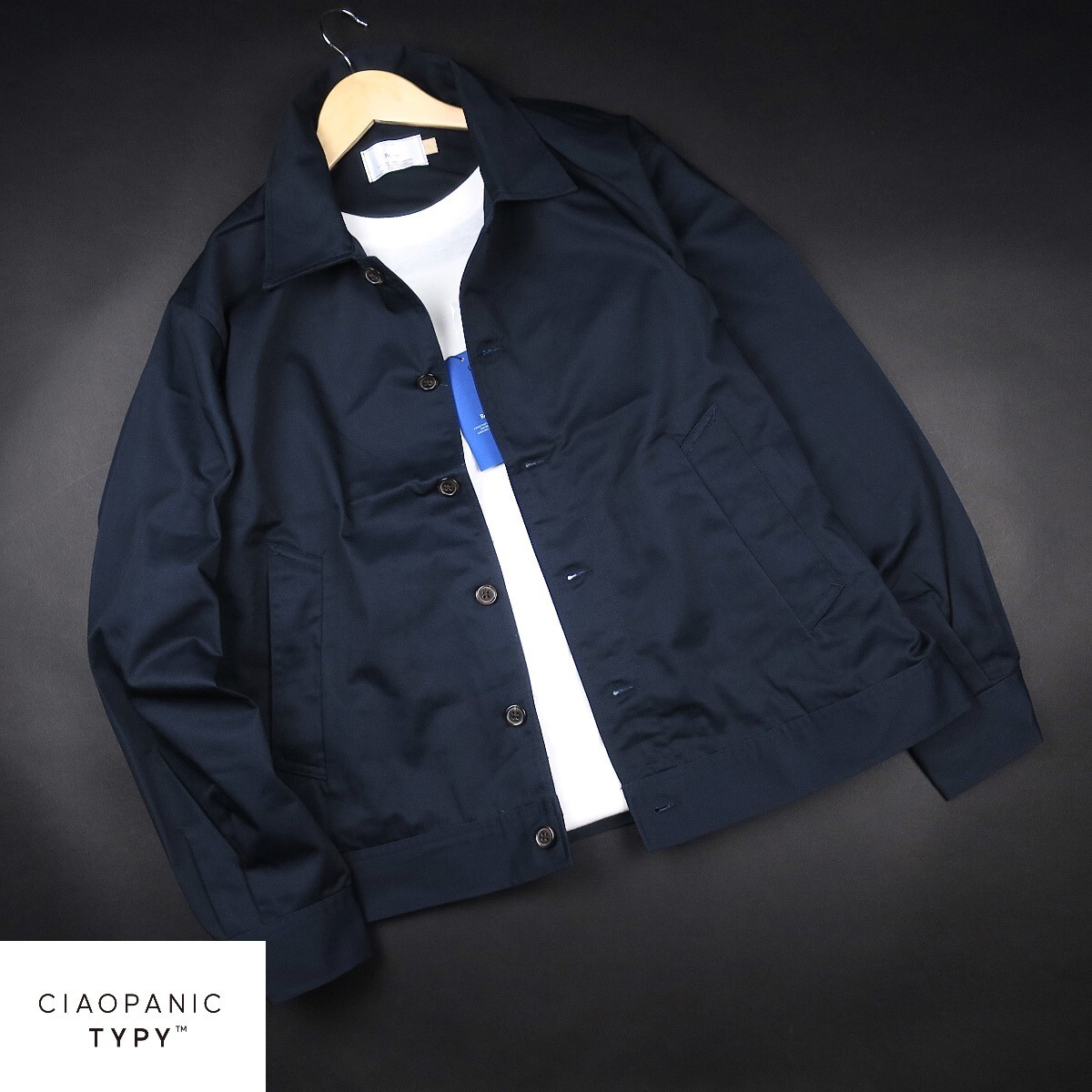 新品 ★ チャオパニック CIAOPANIC TYPY Re LABEL コットンツイル ハーフジャケット 207A1 /紺/【M】拍卖