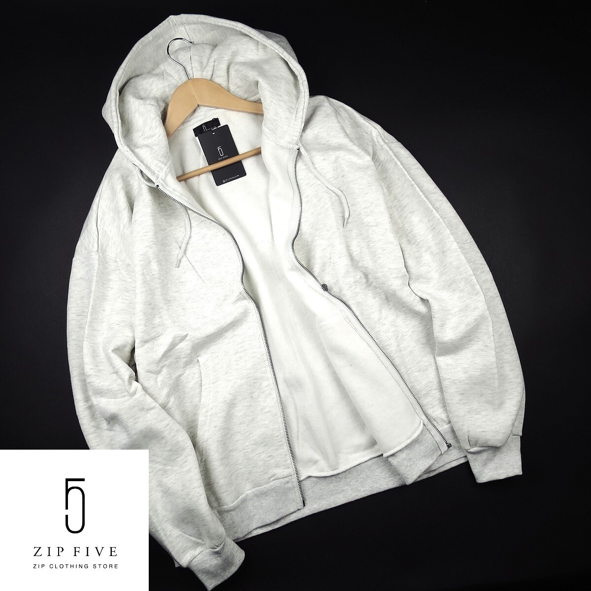 新品 ★ ZIP FIVE ジップファイブ 無地 裏起毛 ジップパーカー フーディー 42bz /104オート/【L】拍卖