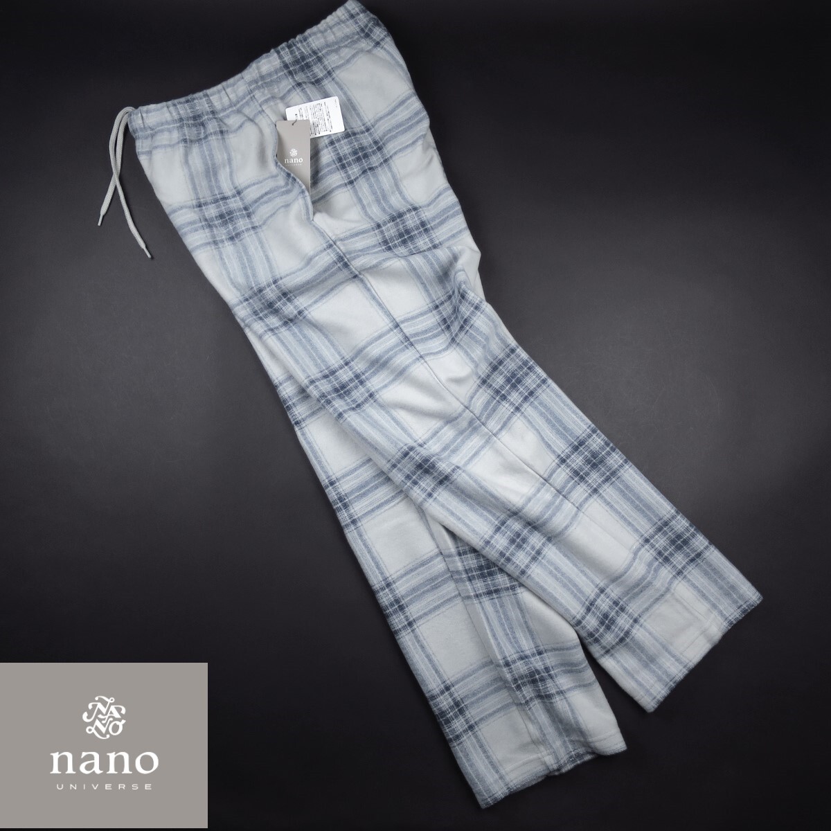 新品 ■ NANO universe ナノユニバース LB.04 チェック 起毛 スウェットパンツ 223 /P2灰/【M】7480円拍卖
