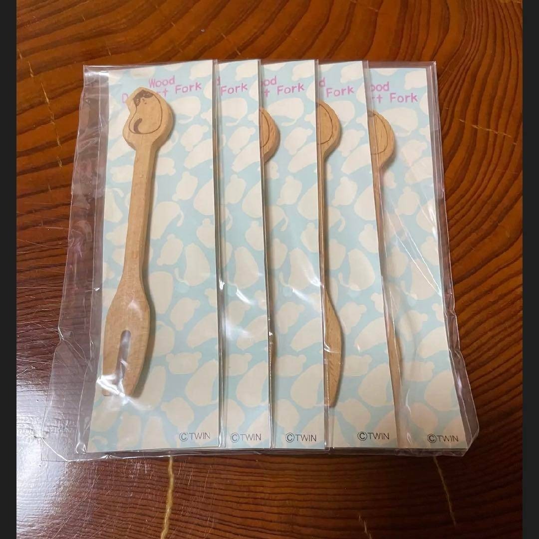 ★木製フォーク☆猫☆かわいい☆茶菓子☆デザートフォーク☆5本セット☆ケーキ☆拍卖
