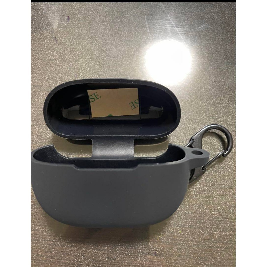 ★AirPods ☆シリコンカバー ☆ブラック ☆水洗い可能 ☆リング付き拍卖