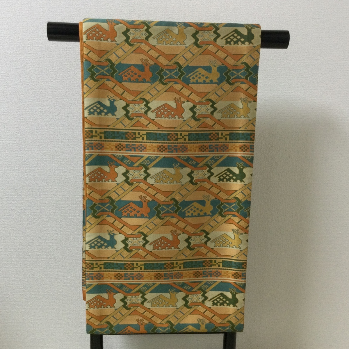 袋帯 帯 仕立て要 有栖川 オレンジ系 着物 呉服 帯芯なし 拍卖