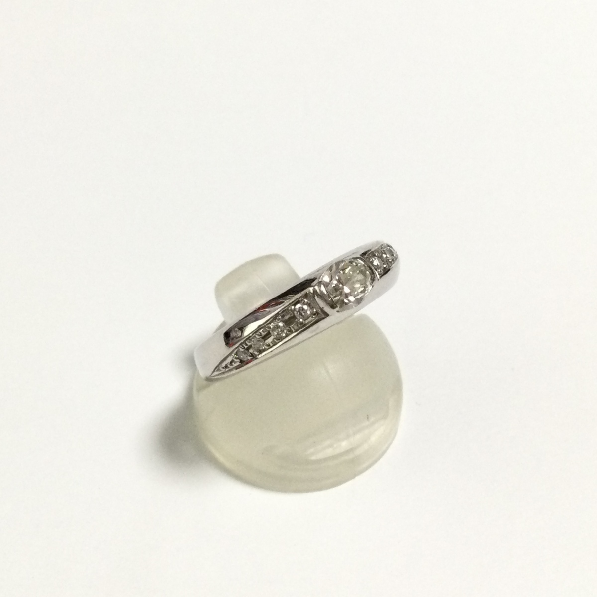 Pt900 ダイヤモンド 0.37ct 0.07ct リング #13 13号 指輪 プラチナ ダイヤ オーバルミックスカット 拍卖