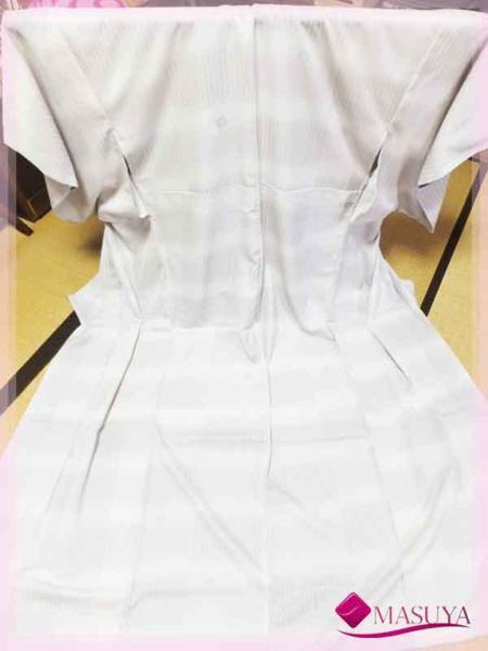 値下げ 売り切り 送料無料 5000円 未使用 洗えるちりめん小紋 薄小豆色 袷 裄約67㎝拍卖