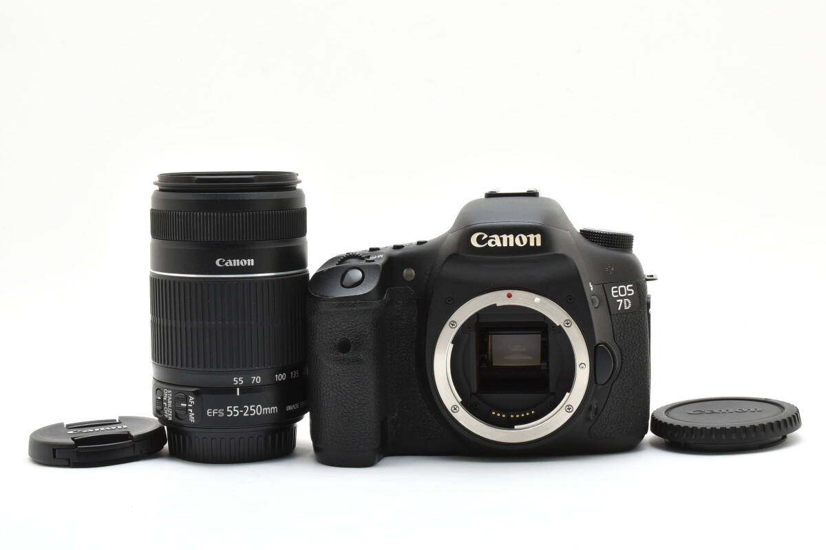 【良品】ショット数19,571枚●キヤノン Canon EOS 7D + EF-S 55-250mm IS レンズキット デジタル一眼レフ 動作良好 B30A7_B4D8拍卖
