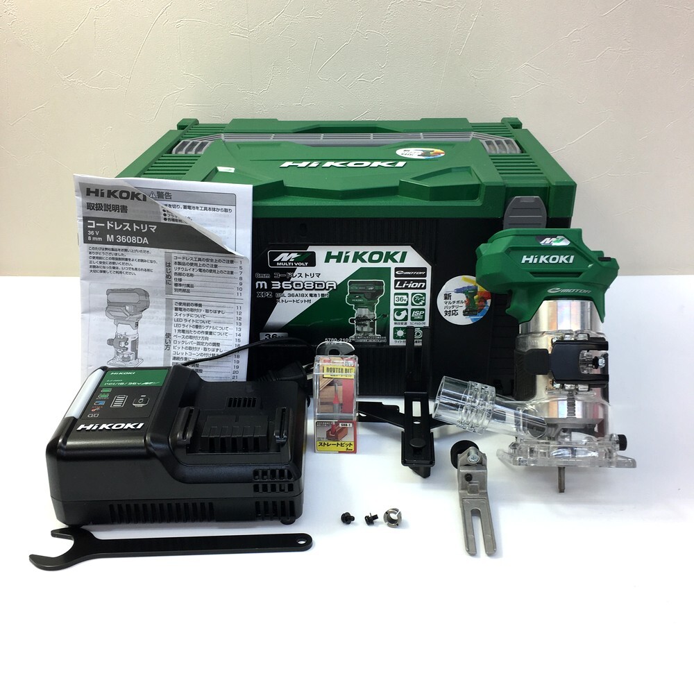 ●【同梱不可】【100】中古品 HiKOKI ハイコーキ M3608DA コードレストリマ 充電器・ケース付 バッテリー無 ※動作確認済み拍卖