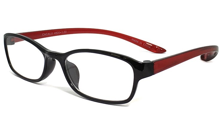 新品 首掛け 老眼鏡 CACALU カカル ブラック×ダーククリアレッド +1.50 レディース メンズ ブルーライトカット 首かけ リーディンググラス拍卖