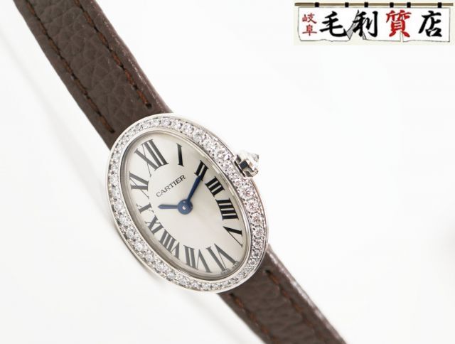 カルティエ Cartier ミニベニュワール WB520027 ホワイトゴールド K18WG クォーツ レディース 時計拍卖