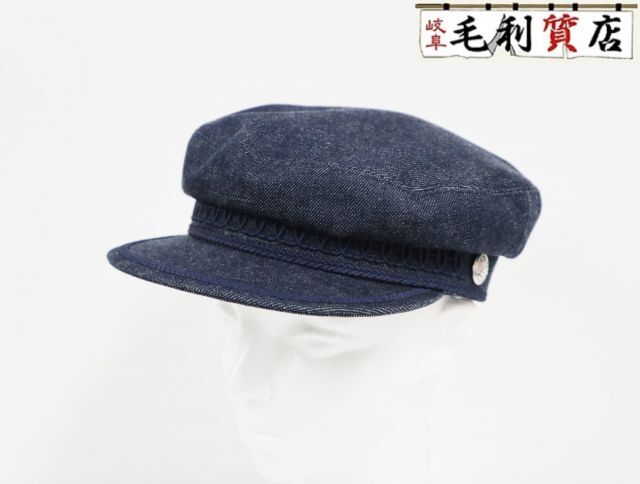 エルメス HERMES カブール帽 デニム インディゴ H211020N アンカーモチーフ 極上美品 【中古】 キャスケット 帽子拍卖