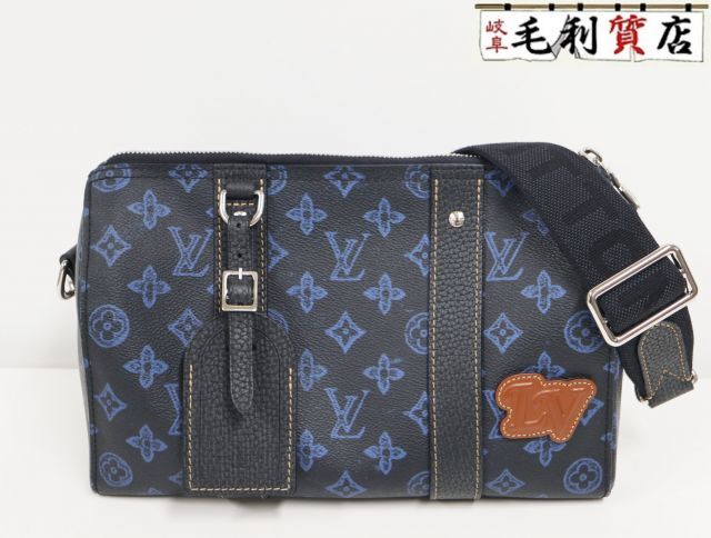ルイヴィトン LOUIS VUITTON シティ キーポル ショルダーバッグ M46339 ブルー メンズ バッグ拍卖