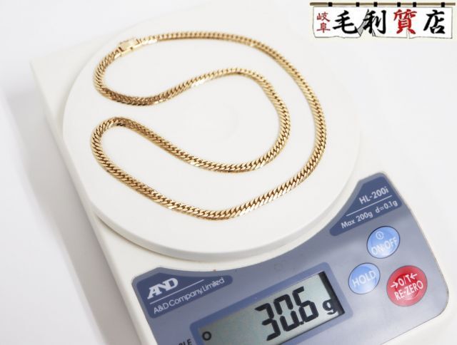K18 キヘイ 喜平 ネックレス 6面ダブル 30.6g 6メンダブル 18金 イエローゴールド 750 YG 【中古】 ジュエリー拍卖
