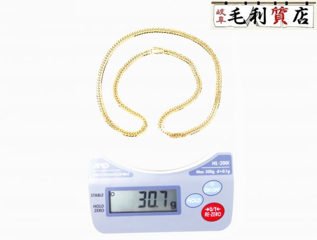 K18 キヘイ 喜平 ネックレス 6面ダブル 30.7g 6メンダブル 18金 イエローゴールド 750 YG 【中古】 ジュエリー拍卖