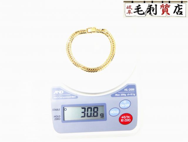 K18 キヘイ 喜平 ブレスレット 12面トリプル 30.8g 12メントリプル 18金 イエローゴールド 750 YG 【中古】ジュエリー拍卖