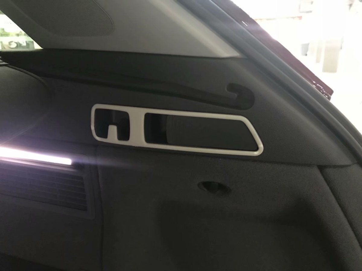 高品格♪ アウディ サテンシルバー リア シート ドアハンドル カバー Q5 SQ5 2.0TFSI 40TDI 45TFSI クワトロ Sライン FY 系拍卖