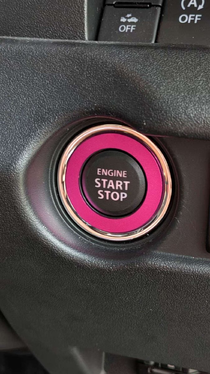デザイン性UP♪ エンジン スターター スイッチ リング ピンク スペーシアカスタムZ MK42S ベースグレード ターボ拍卖