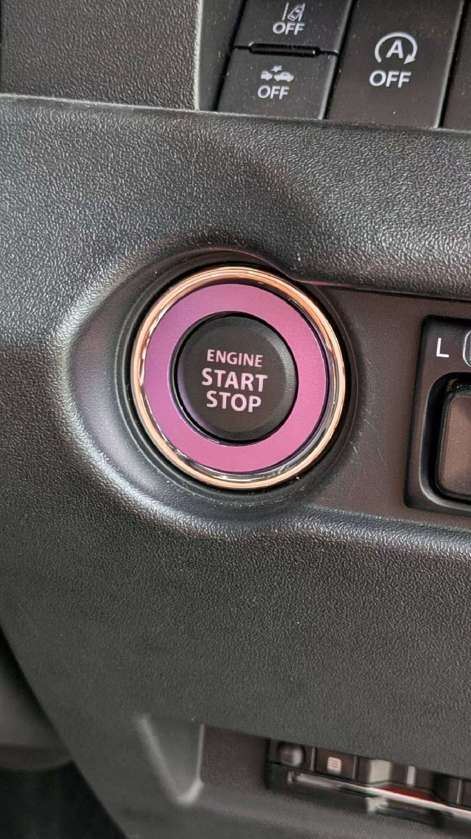 デザイン性UP♪ エンジン スターター スイッチ リング 紫 日産 ルークス ML21S E G Gリミテッド ハイウェイスター ターボ拍卖