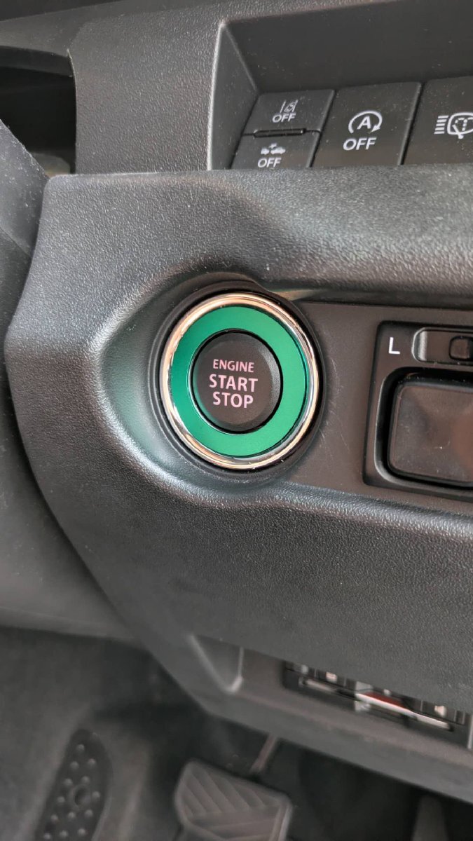 デザイン性UP♪ エンジン スターター スイッチ リング 緑 ワゴンRカスタムZ MH55S MH95S ハイブリッドZX ハイブリッドXT拍卖
