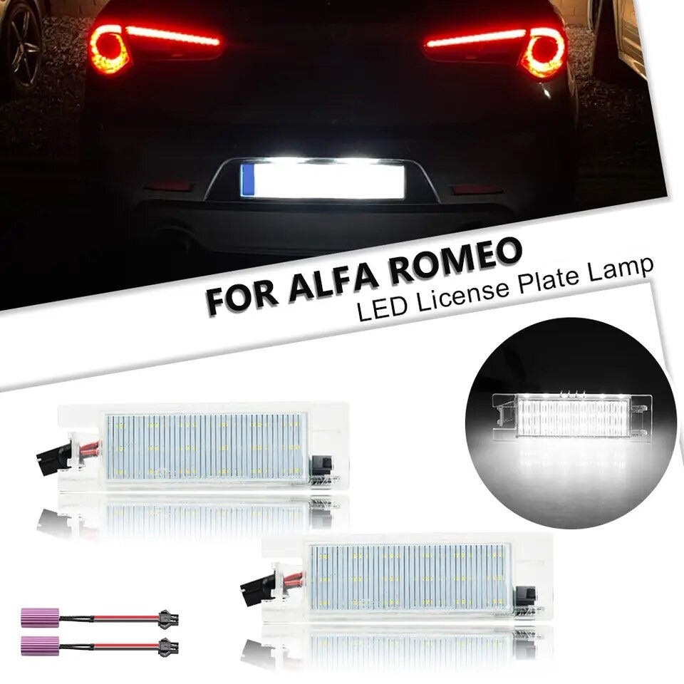 激白光 ! 交換式 ! LED ナンバー灯 ライセンス ランプ アルファロメオ アルファ156 スポーツワゴン TI 2.0 2.5 JTS V6 24V Qシステム拍卖