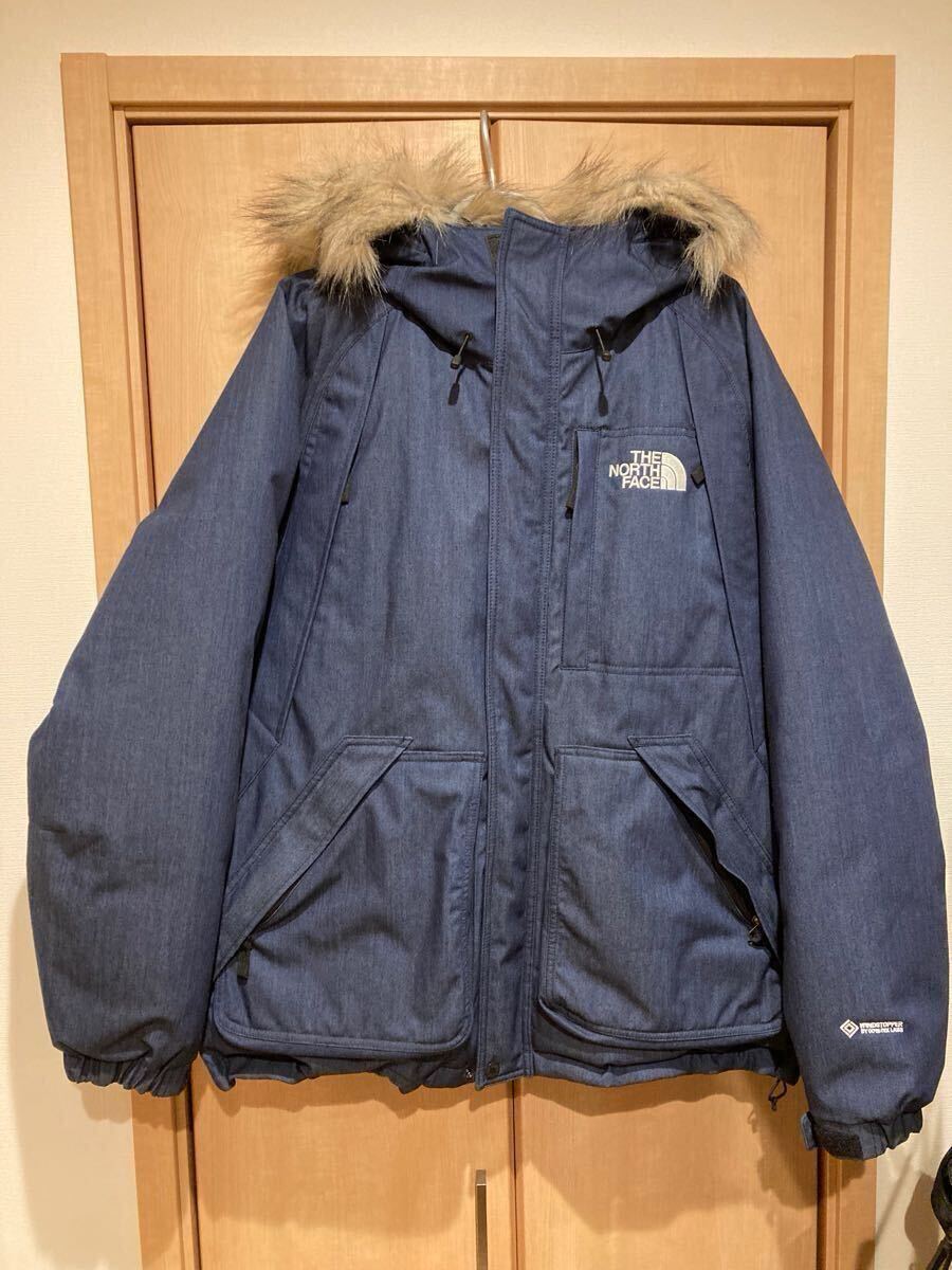美品 限定品 THE NORTH FACE ナイロンデニムエレバスジャケット Lサイズ インディゴ ノースフェイス ダウンジャケット拍卖