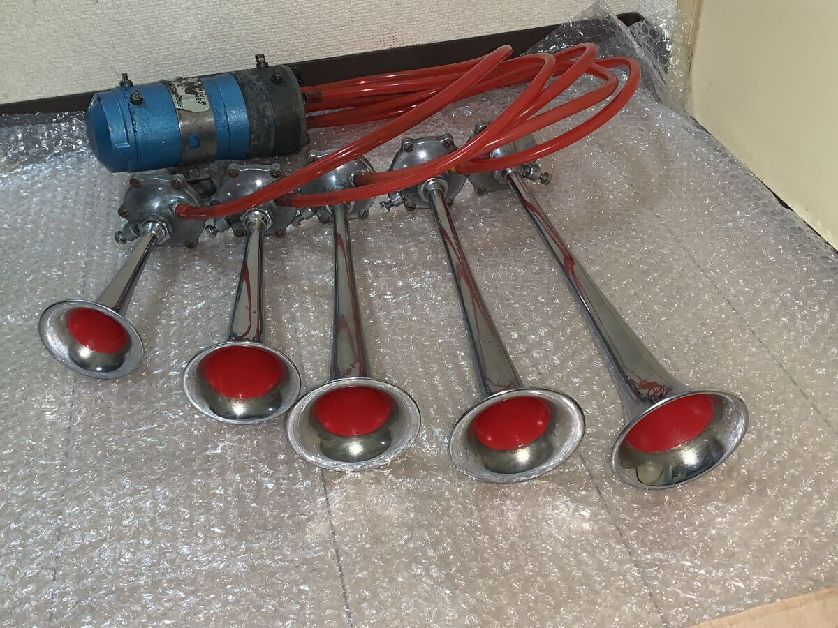 5連ラッパ ミュージックホーン MASERATI 鉄ラッパ 実動確認済 激レア 昭和 暴走族 当時物拍卖