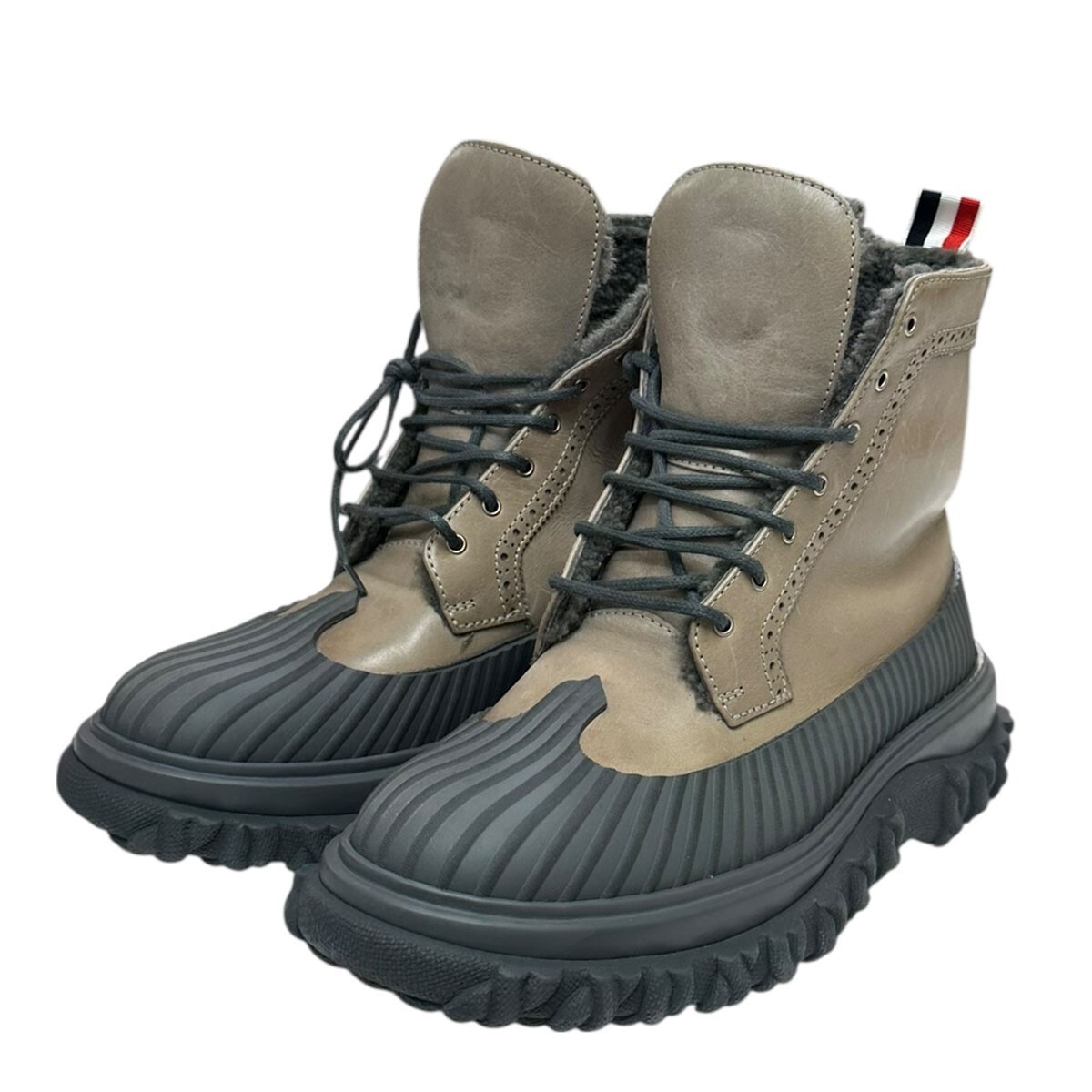 Thom Browne 内ボアレザーロングウィングダックブーツ 8071000162977拍卖