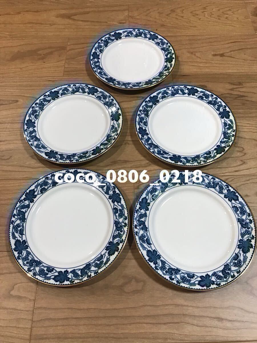 ♪NIKKO ニッコー ぶどう柄 プレート 5枚セット 皿 丸型【未使用】長期保管 中古品扱い 経年劣化あり DOUBLE PHOENIX ダブルフェニックス拍卖
