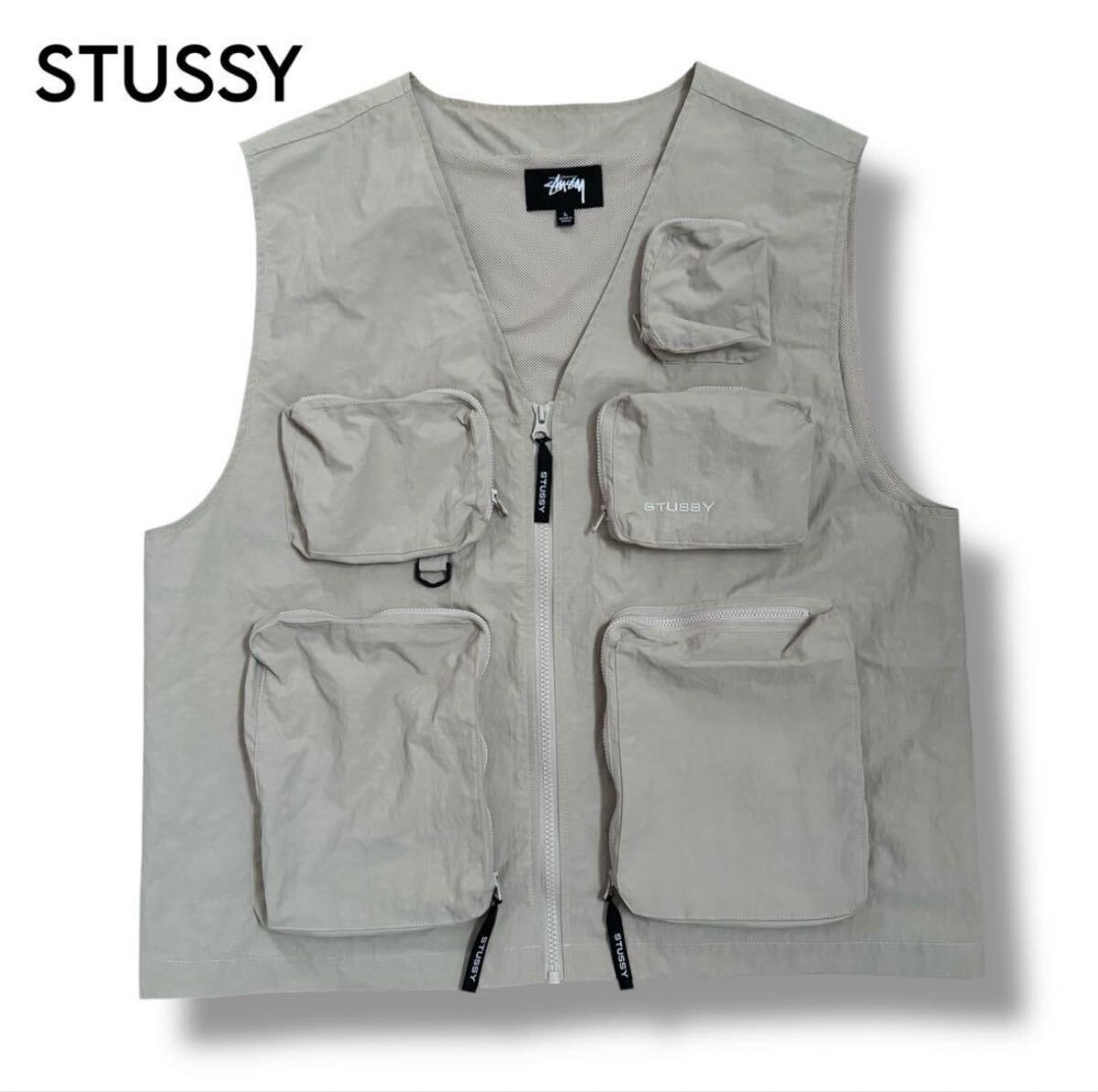 【STUSSY】多機能フィッシングベスト  L拍卖