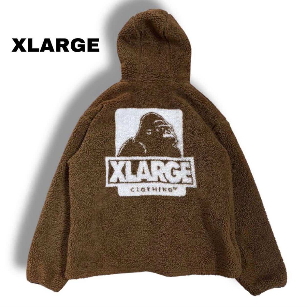 【XLARGE】ビッグロゴ ボアジャケット XL拍卖