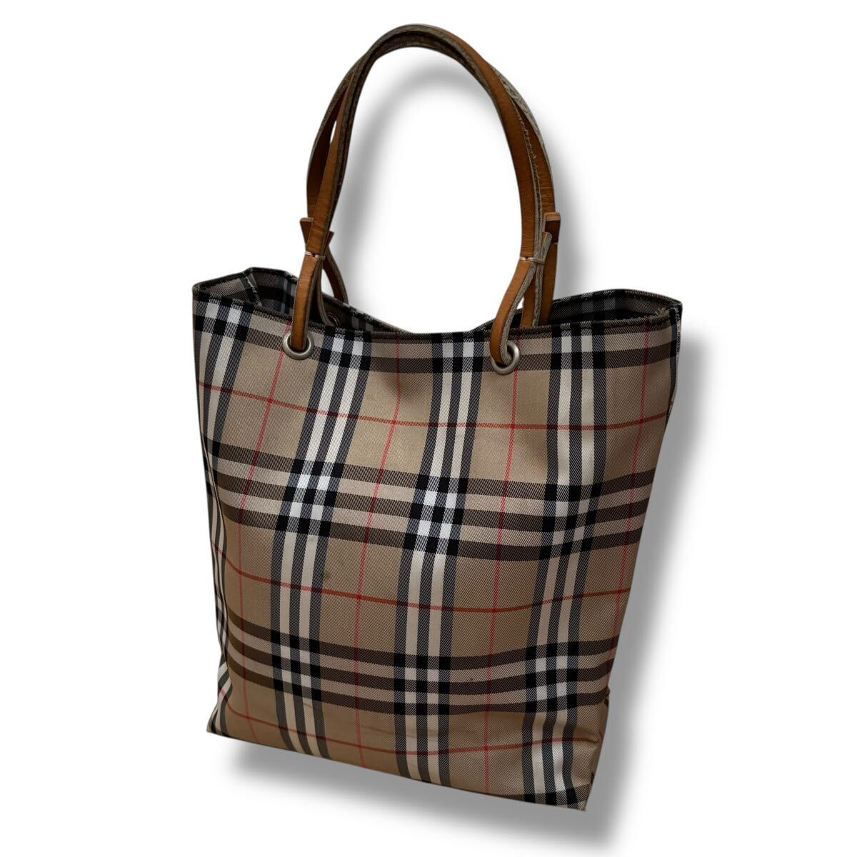 【BURBERRY】チェック ミニバッグ レザーハンドル付き拍卖