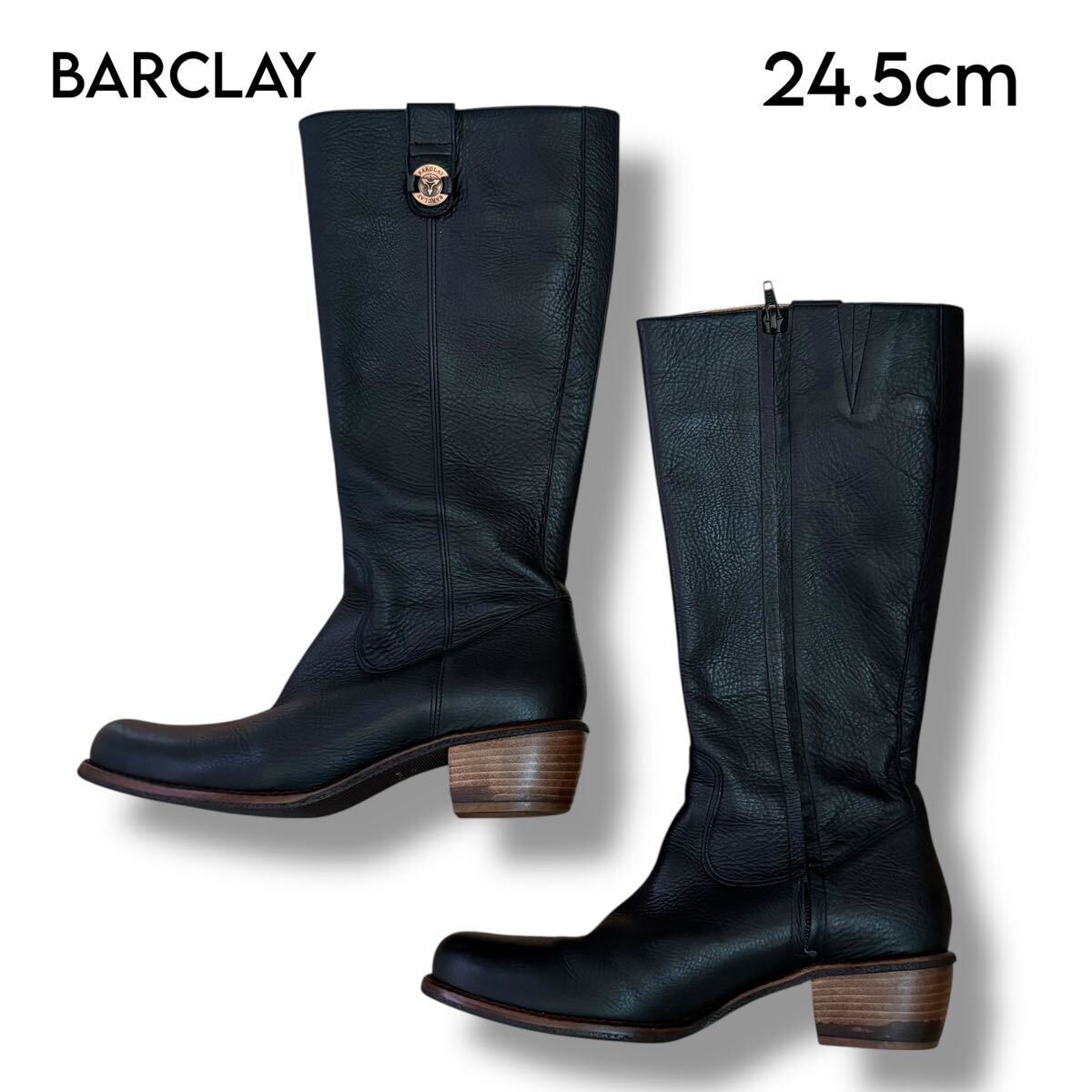 【BARCLAY】レザーブーツ 日本製 24.5cm拍卖