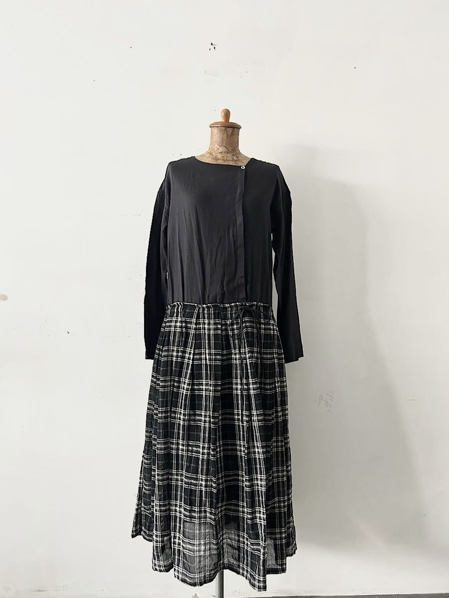 UNIVERSAL TISSU コットンウール 切替ワンピース拍卖