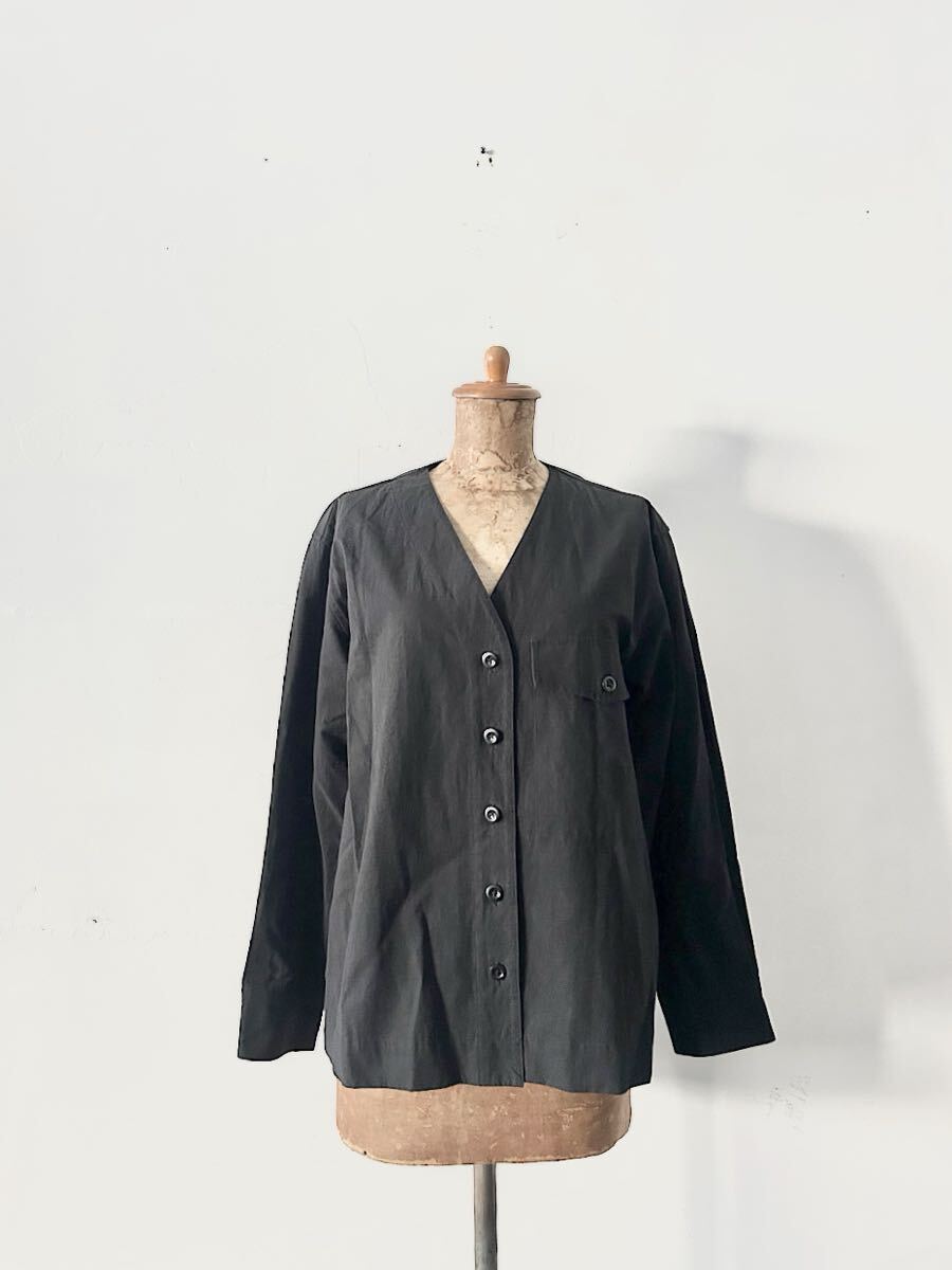 【美品】MHL ノーカラー シャツジャケット 2022SS  サイズ1拍卖